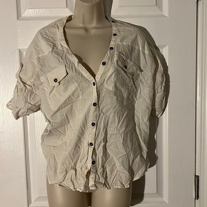 allsaints dogosan cropped shirt sz uk 8 us 4